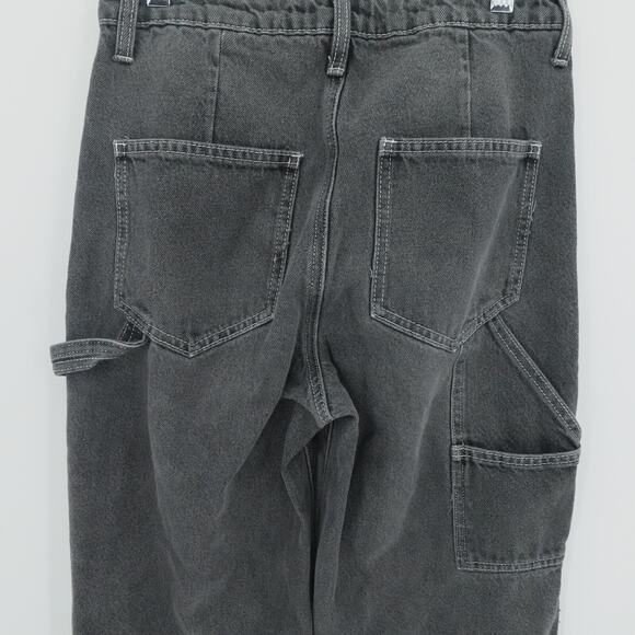 Skater Grunge Wide Leg Carpenter Jeans Punk Gray Denim Egirl Goth Y2k‎ Size 26 - Picture 6 of 14